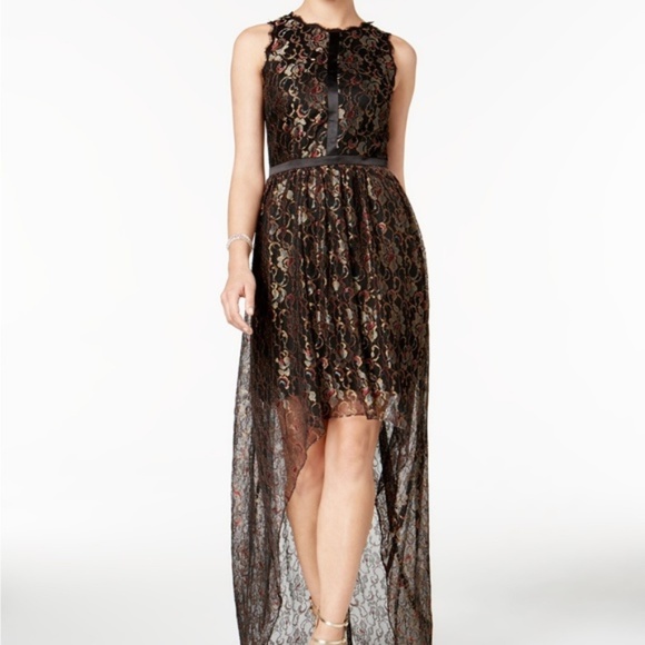 Adrianna Papell Dresses & Skirts - Adrianna Papell Metallic Lace High-Low Dress